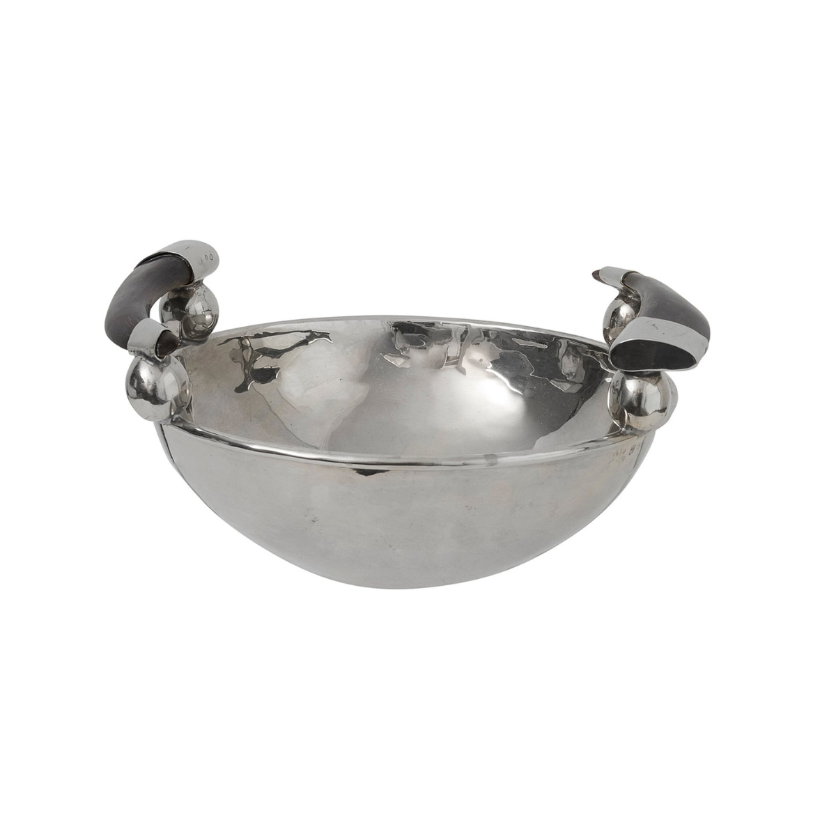 Vintage Argentine Alpaca Silver Horn Handled Bowl