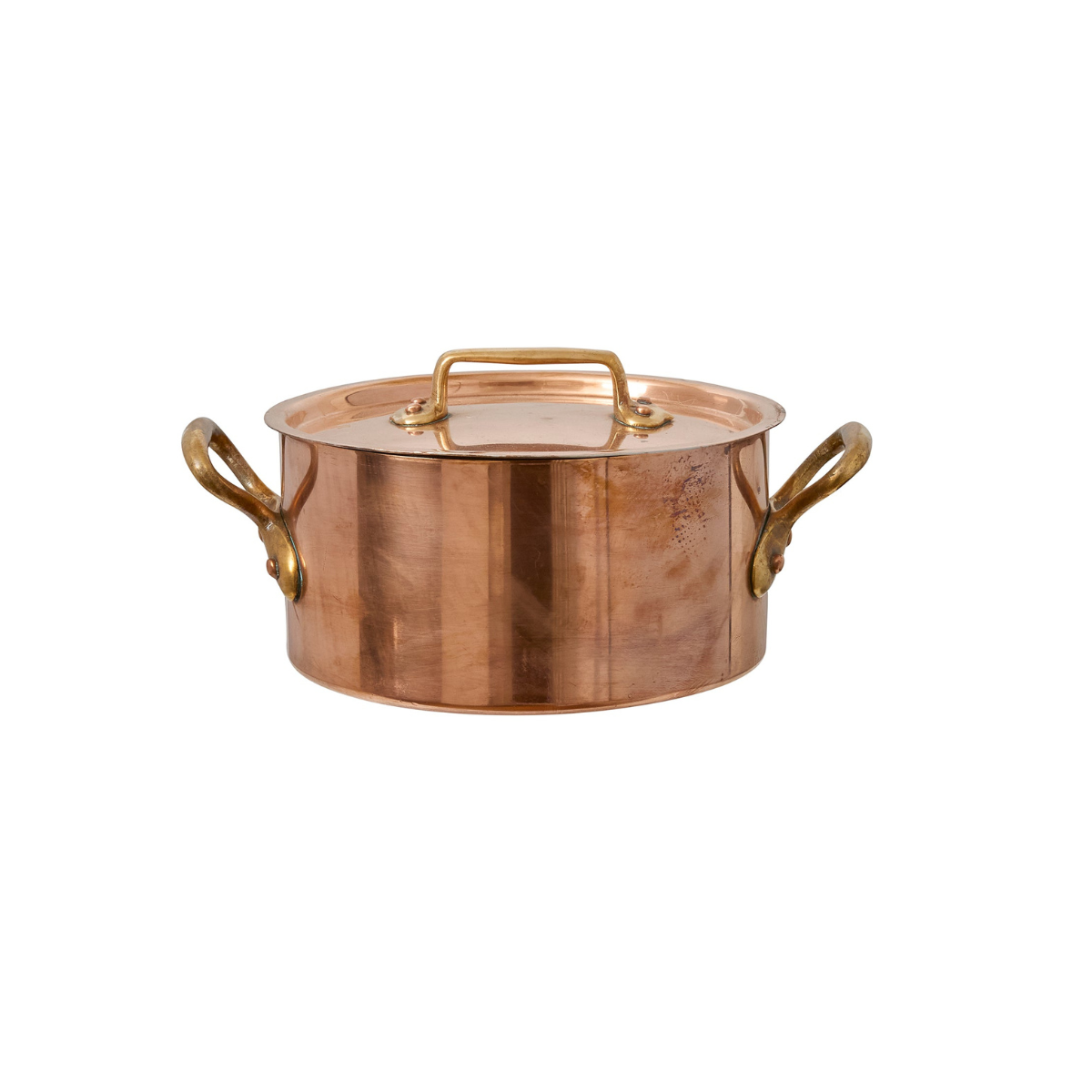 Vintage 1860s French Lidded Copper Cocotte
