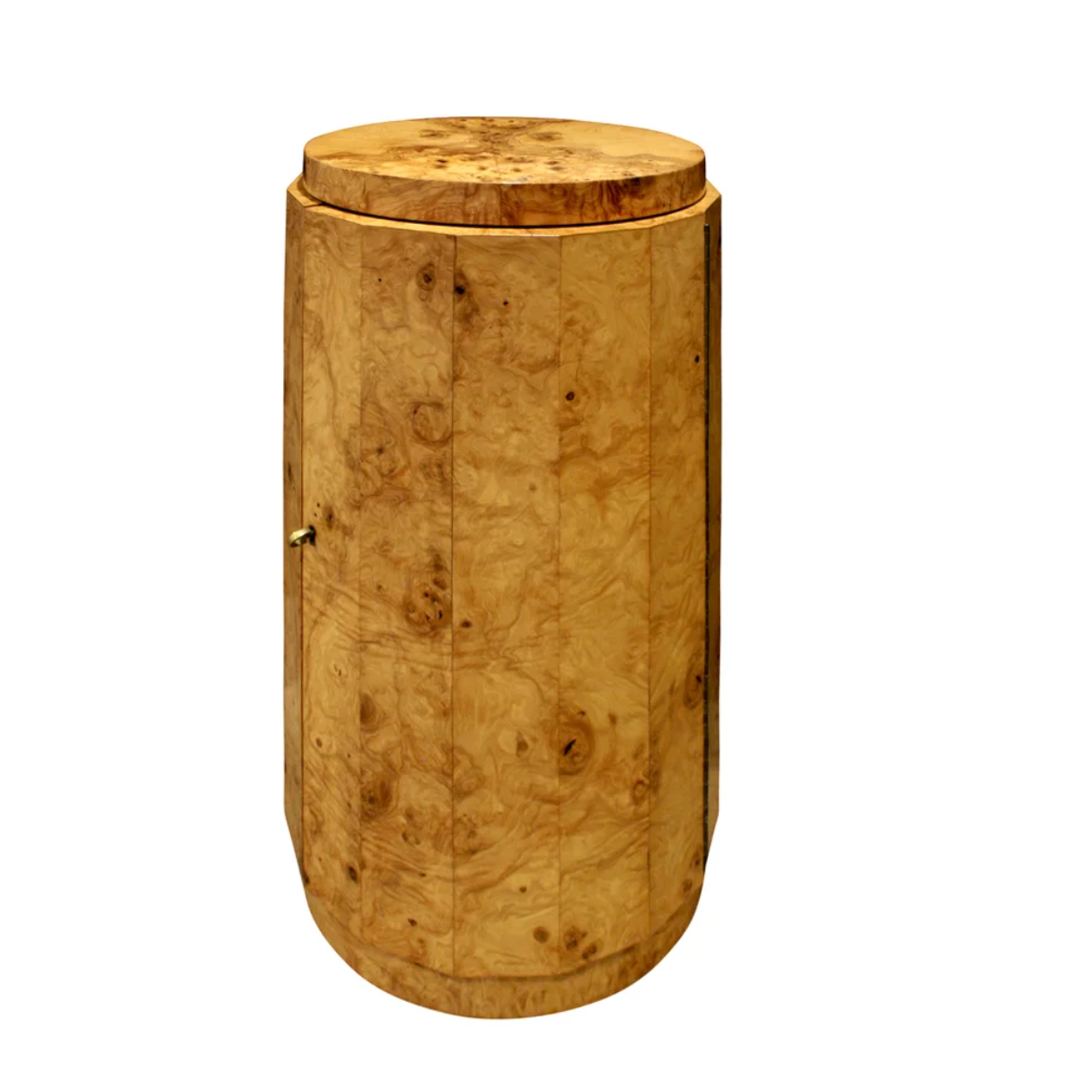 Edward Wormley Beautiful Pedestal Cabinet in Olive Burl 1963 (signed)