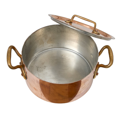 Vintage 1860s French Lidded Copper Cocotte
