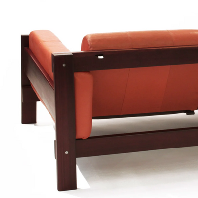 Percival Lafer Sofa in Rosewood with Glove Leather 1970s