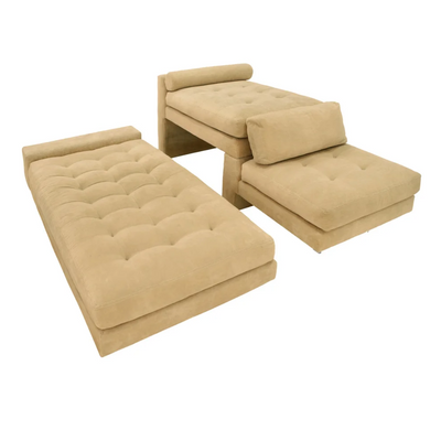 Vladimir Kagan "High Low" Seating Section with Rolling "Lounge" bench 1977