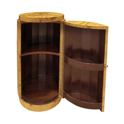 Edward Wormley Beautiful Pedestal Cabinet in Olive Burl 1963 (signed)