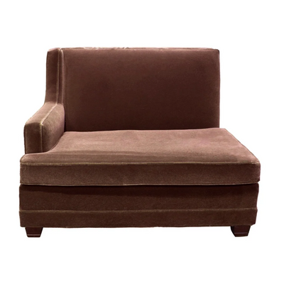 Elegant 4-Piece Modular Sofa in Mohair with Mahogany Legs 1940s