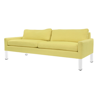 Chic Clean Line Sofa with Solid Lucite Legs 1970s