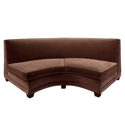 Elegant 4-Piece Modular Sofa in Mohair with Mahogany Legs 1940s
