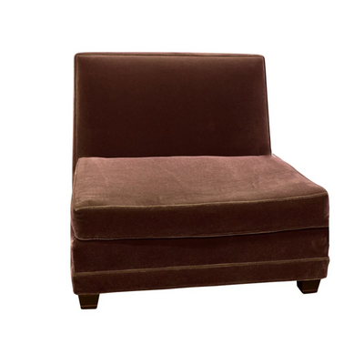 Elegant 4-Piece Modular Sofa in Mohair with Mahogany Legs 1940s
