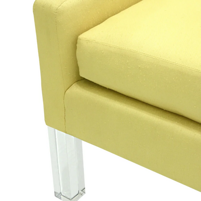 Chic Clean Line Sofa with Solid Lucite Legs 1970s