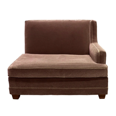 Elegant 4-Piece Modular Sofa in Mohair with Mahogany Legs 1940s