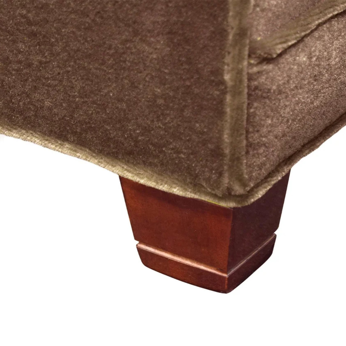 Elegant 4-Piece Modular Sofa in Mohair with Mahogany Legs 1940s