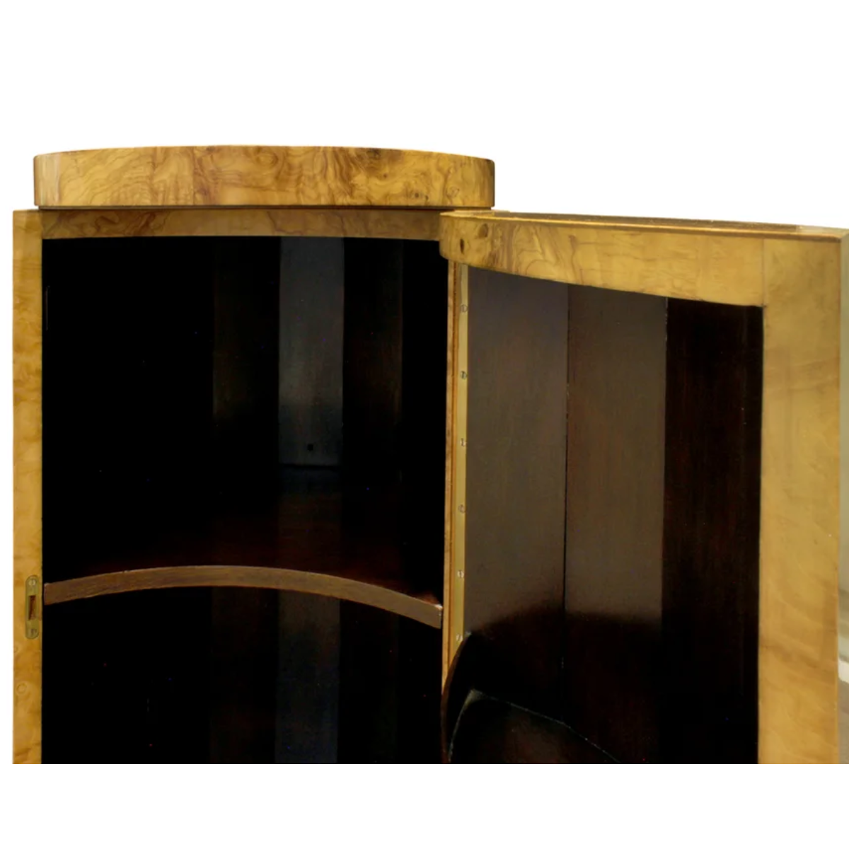 Edward Wormley Beautiful Pedestal Cabinet in Olive Burl 1963 (signed)